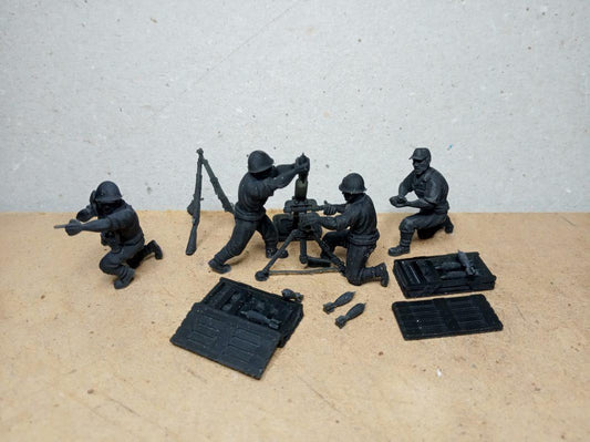 3D Printed Imperial Japan Mortar & Crew Miniatures (1:56 Scale Unpainted Resin Model)