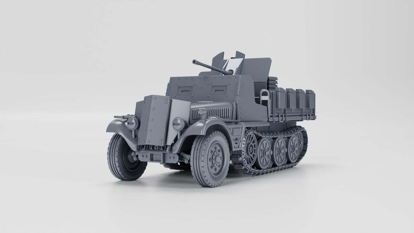 Sd.Kfz.10-5 with 2 cm Flak 38: WW2 German Battlegroup Miniature