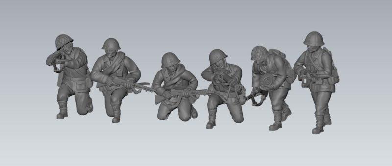 Imperial  Japan assault SNLF(6) | 3D Printed Miniatures in 1:56 Scale Various Scales