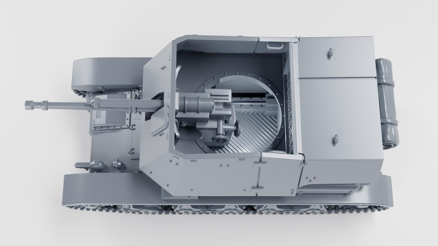 Panzerjager 35R Light Tank, 21st Panzer Division, 1:56 Scale 3D Printed Miniature