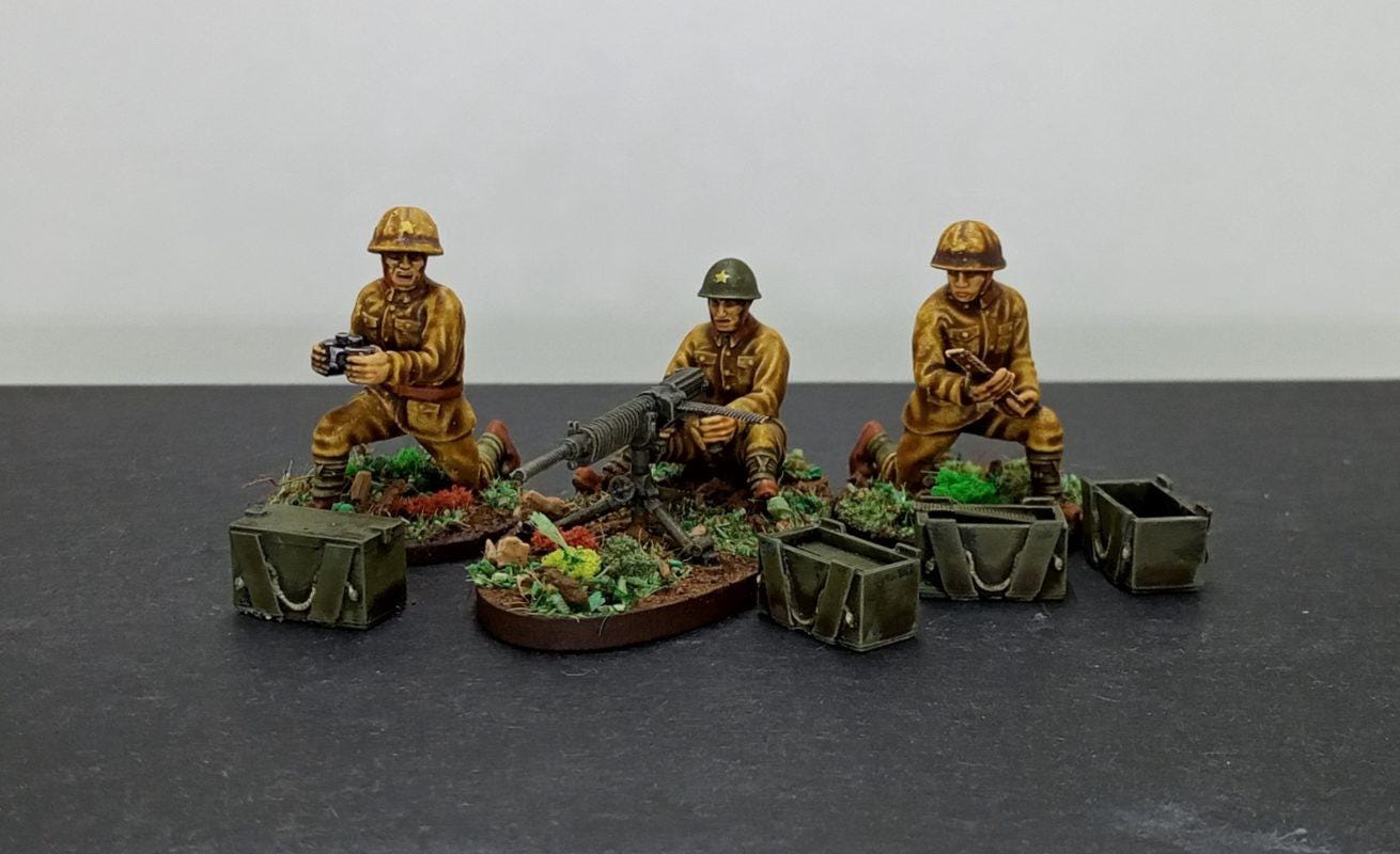 3D Printed Imperial Japan Type 92 MMG Crew - 1:56 Scale Miniatures
