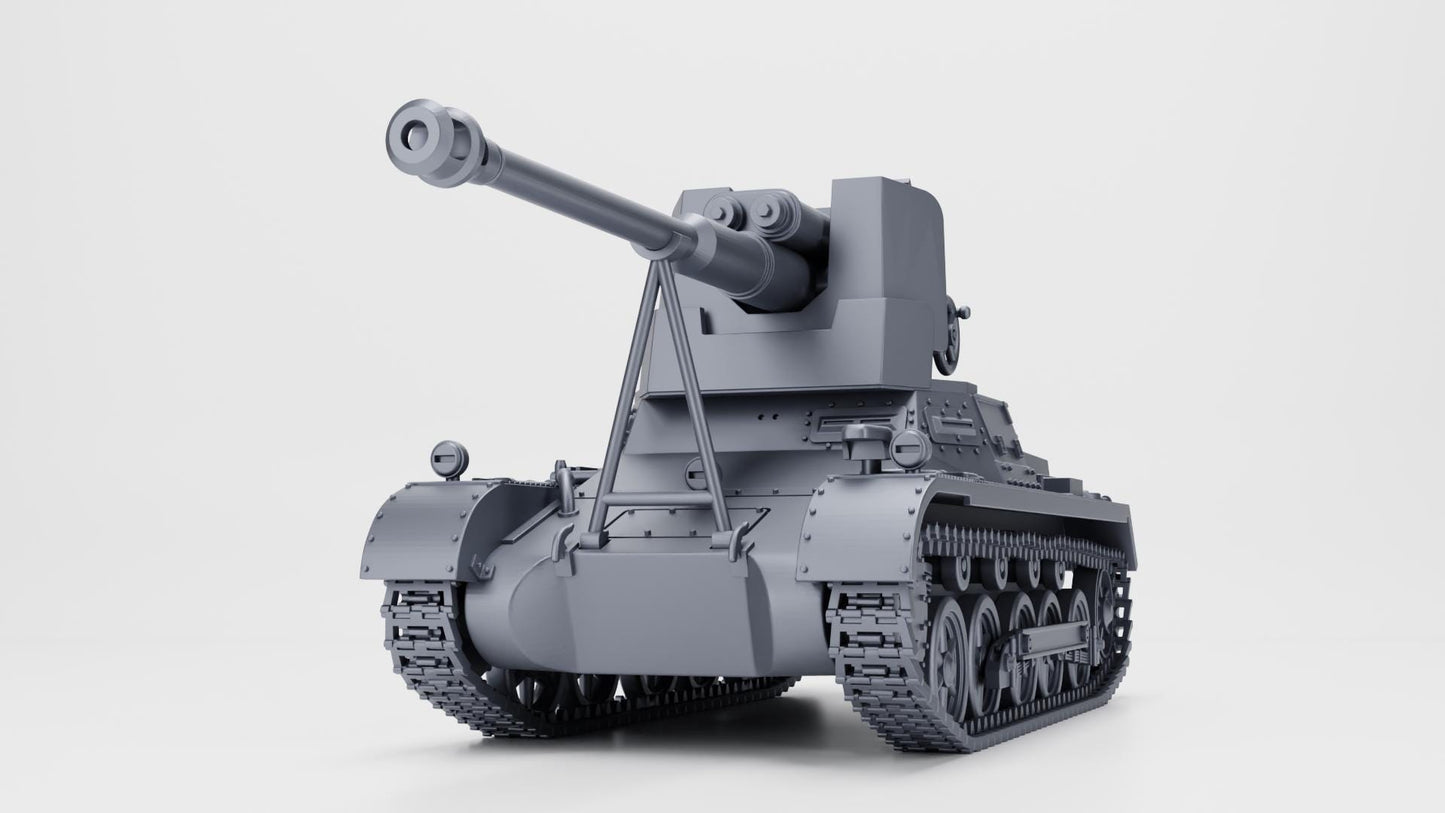 3D Printed Panzerjager IB Tank, WW2 German 21st Panzer Division Miniature