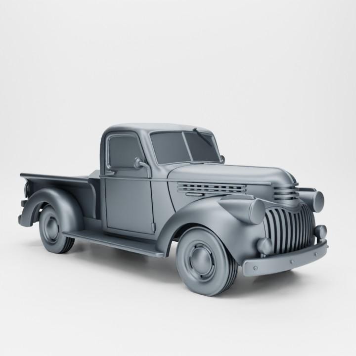 3D Printed 1942 Chevrolet 3100 Pickup Truck Miniature, WWII Vehicle Model