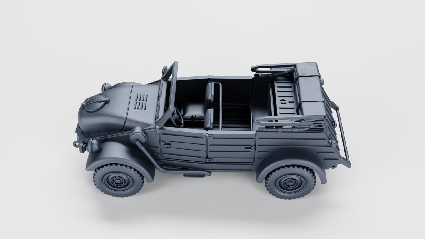 VW Kubelwagen Typ 239 Holzgas (Gas-Generator) (Germany) – 3D Printed Resin Miniature | Highly Detailed WWII Vehicle | Multiple Scales