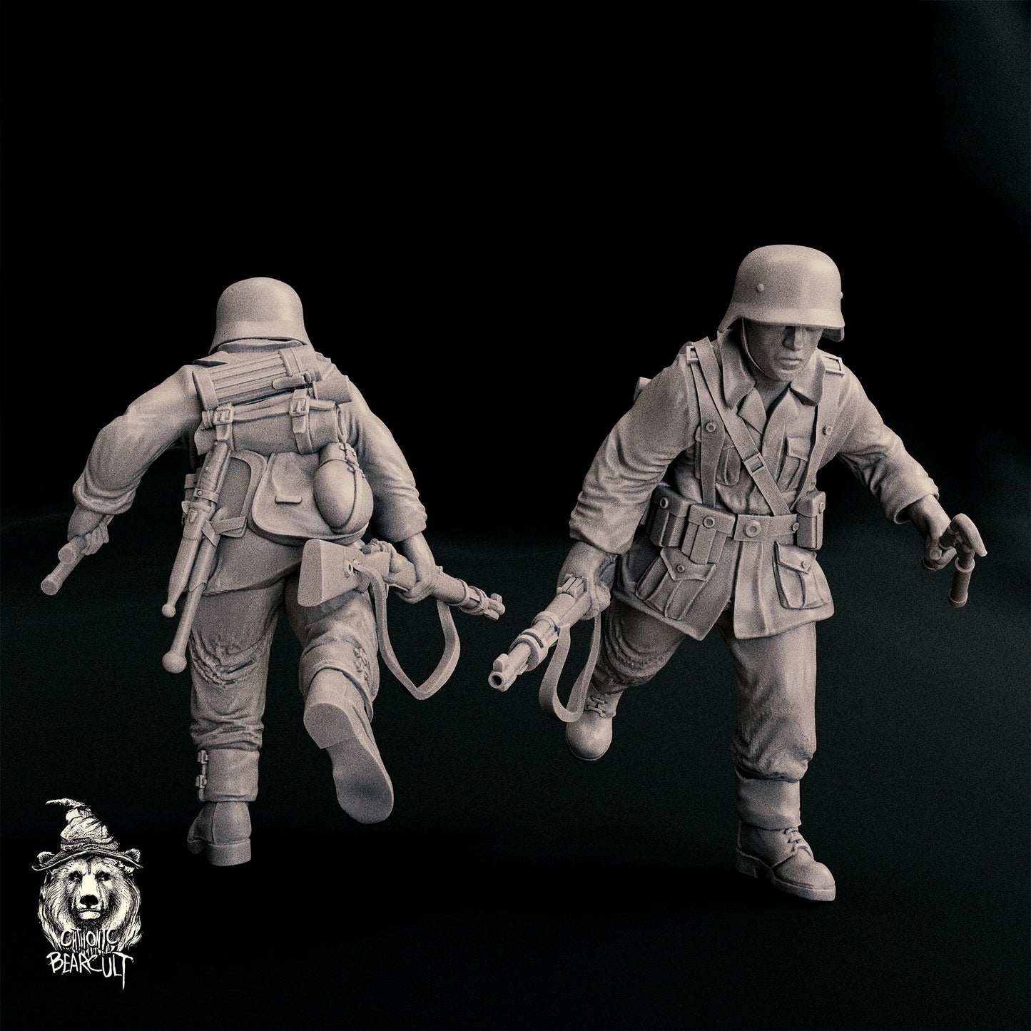 28mm WW2 German Infantry Miniatures: Assault Pioneer Rifles (10) 3D Printed