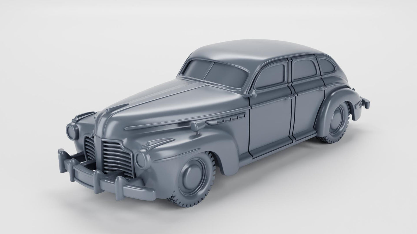 3D Printed Buick Century Series 60 Staff Car, 1941 WWII Vehicle Miniature