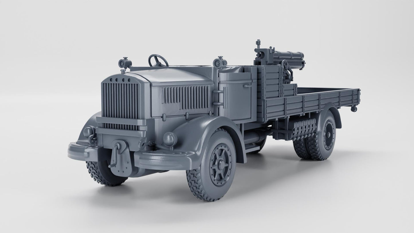 BA Battlegroup Autocannone da 100-17 su Lancia 3RO (WW2 Italy ) 3D Printed Various Scales