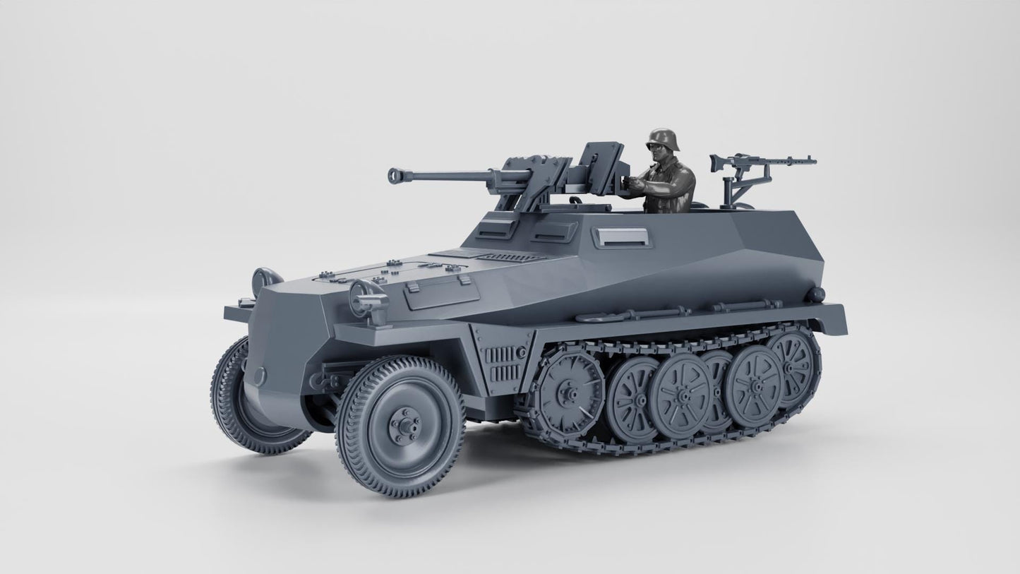 3D Printed Sd.Kfz.250.11 Model: WWII German Vehicle, 28mm Scale