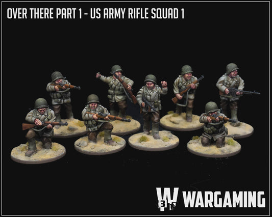 Infantry Riflemen Squad 1 | 28mm WW2 USA Infantry "Operation Torch" (8) | 3D Printed Miniatures in 1:56 Scale various Scales.