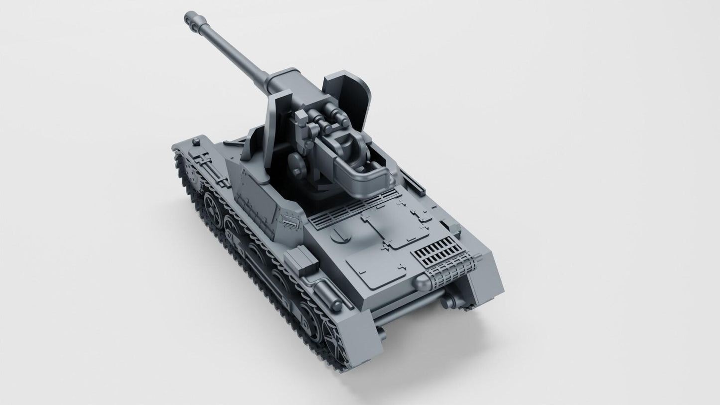 BA Battlegroup Panzerjager 1B Mitt 75mm Stuk (WW2 Germany) 3D Printed Various Scales