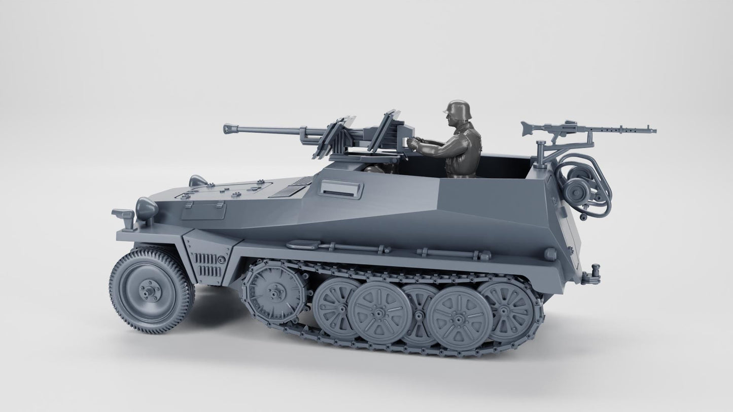 3D Printed Sd.Kfz.250.11 Model: WWII German Vehicle, 28mm Scale
