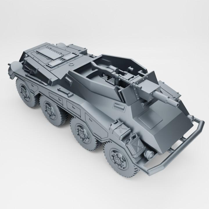 3D Printed Sd.Kfz.234-3 Stummel Model: 28mm WWII Wargaming