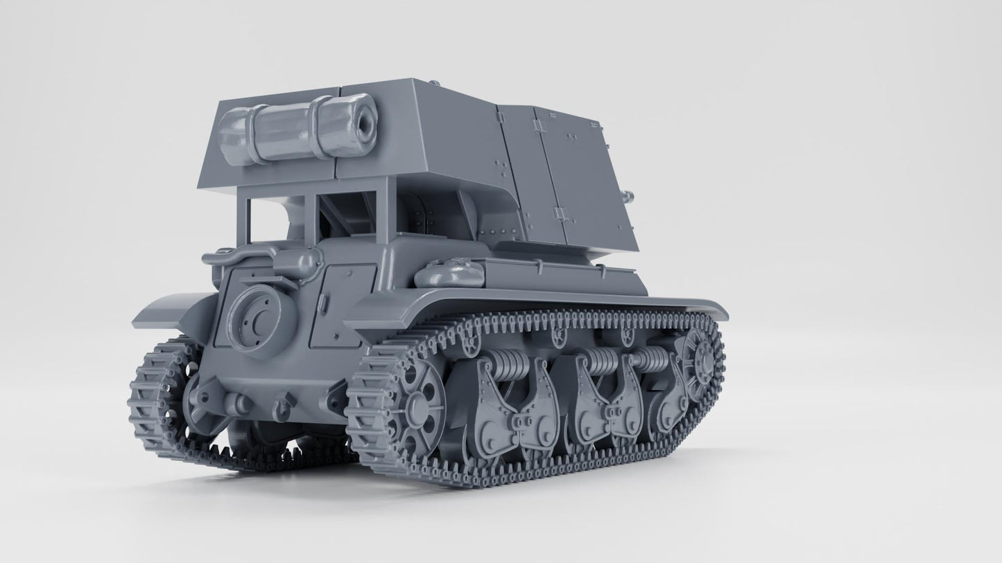 Panzerjager 35R Light Tank, 21st Panzer Division, 1:56 Scale 3D Printed Miniature