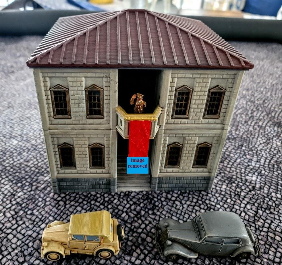 Wargaming Terrain Large Administration Building  | 3D Printed Miniatures in 1:56 Scale Various Scales