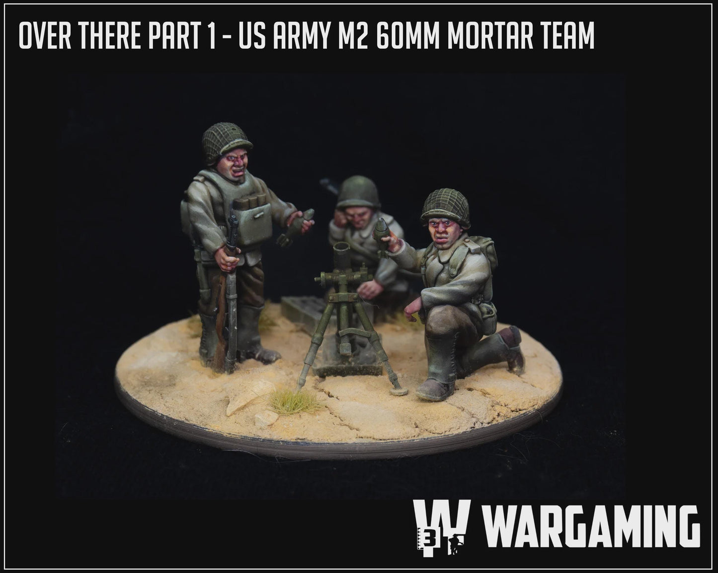 60mm Mortar 3 Man Squad | 28mm WW2 USA Infantry "Operation Torch"  | 3D Printed Miniatures in 1:56 Scale various Scales.