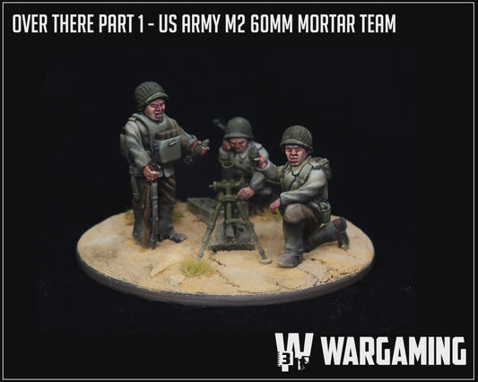 60mm Mortar 3 Man Squad | 28mm WW2 USA Infantry "Operation Torch"  | 3D Printed Miniatures in 1:56 Scale various Scales.