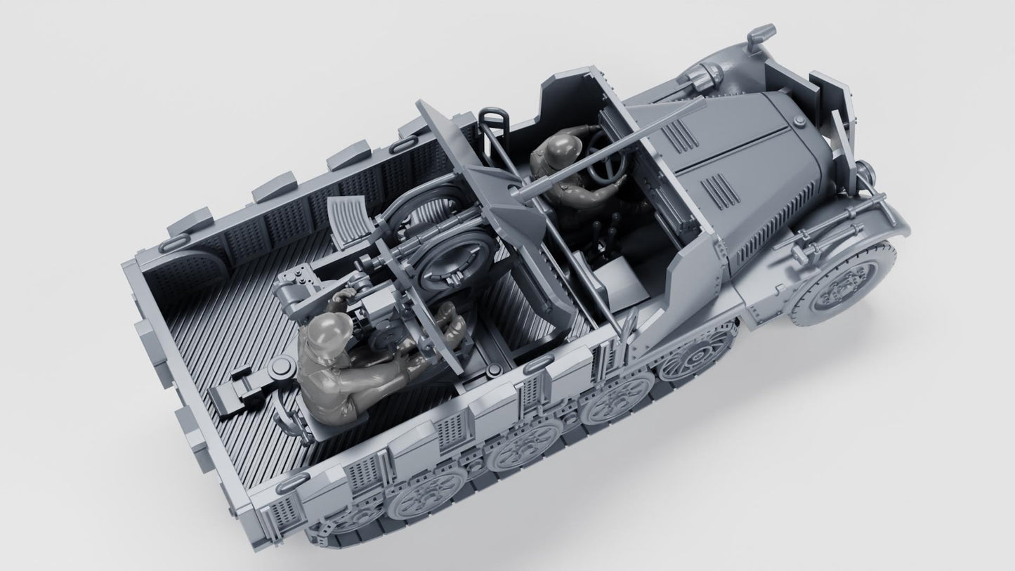 Sd.Kfz.10-5 with 2 cm Flak 38: WW2 German Battlegroup Miniature