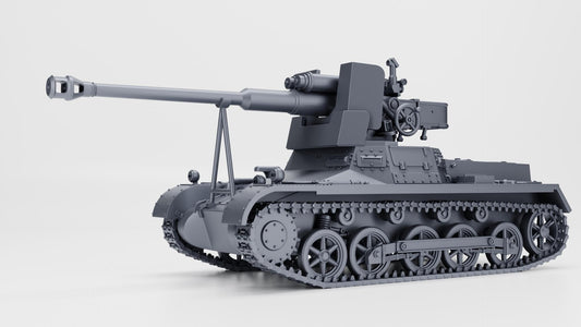 3D Printed Panzerjager IB Tank, WW2 German 21st Panzer Division Miniature