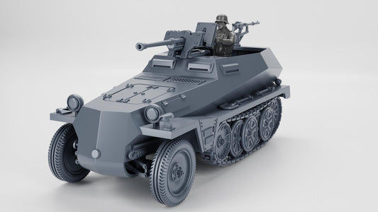 3D Printed Sd.Kfz.250.11 Model: WWII German Vehicle, 28mm Scale