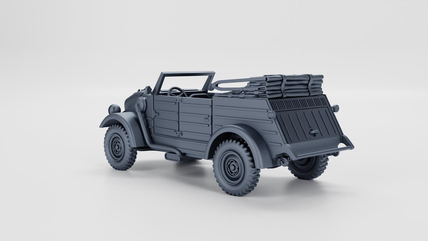 VW Kubelwagen Typ 239 Holzgas (Gas-Generator) (Germany) – 3D Printed Resin Miniature | Highly Detailed WWII Vehicle | Multiple Scales