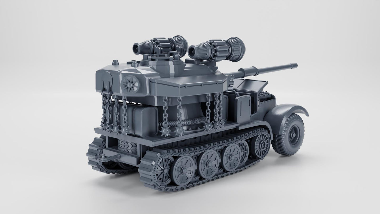 WWII German 7.62cm Pak 36 auf Sd Kfz.6-3 - 1/64 Scale Resin Miniature