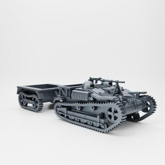 Renault UE + Trolley – 3D Printed WWII Vehicle Miniature (1/72, 1/56, 1/48, 1/35)