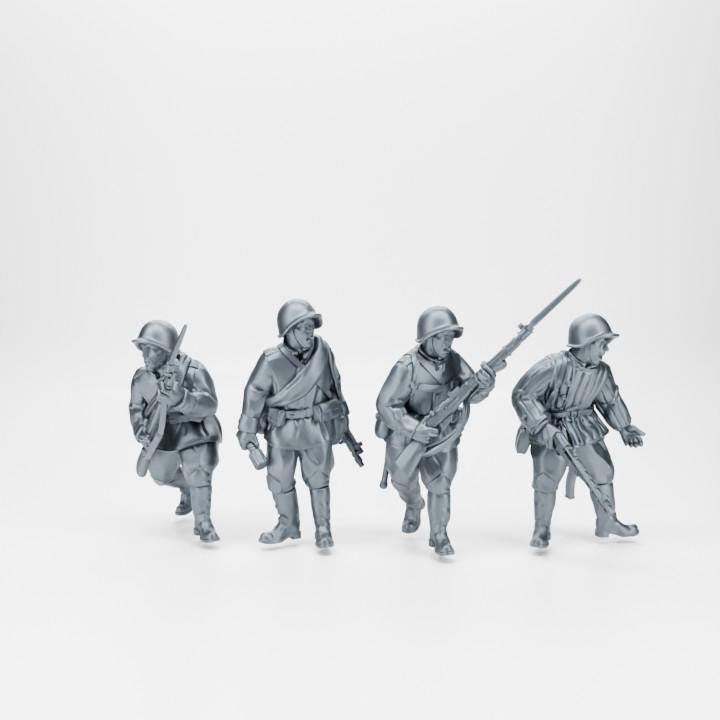 Soviet Light Rifle Squad(late War Fall of Berlin) Set of 10  (USSR) (Soviet, WW2) Various Scales BA