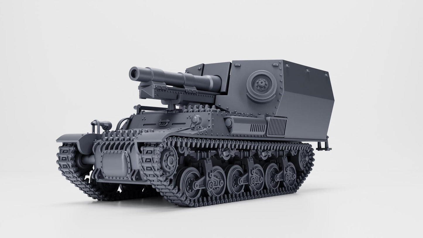 WW2 German 15cm sFH 13 auf Lorraine Schlepper, 1:56 Scale 3D Printed Miniature