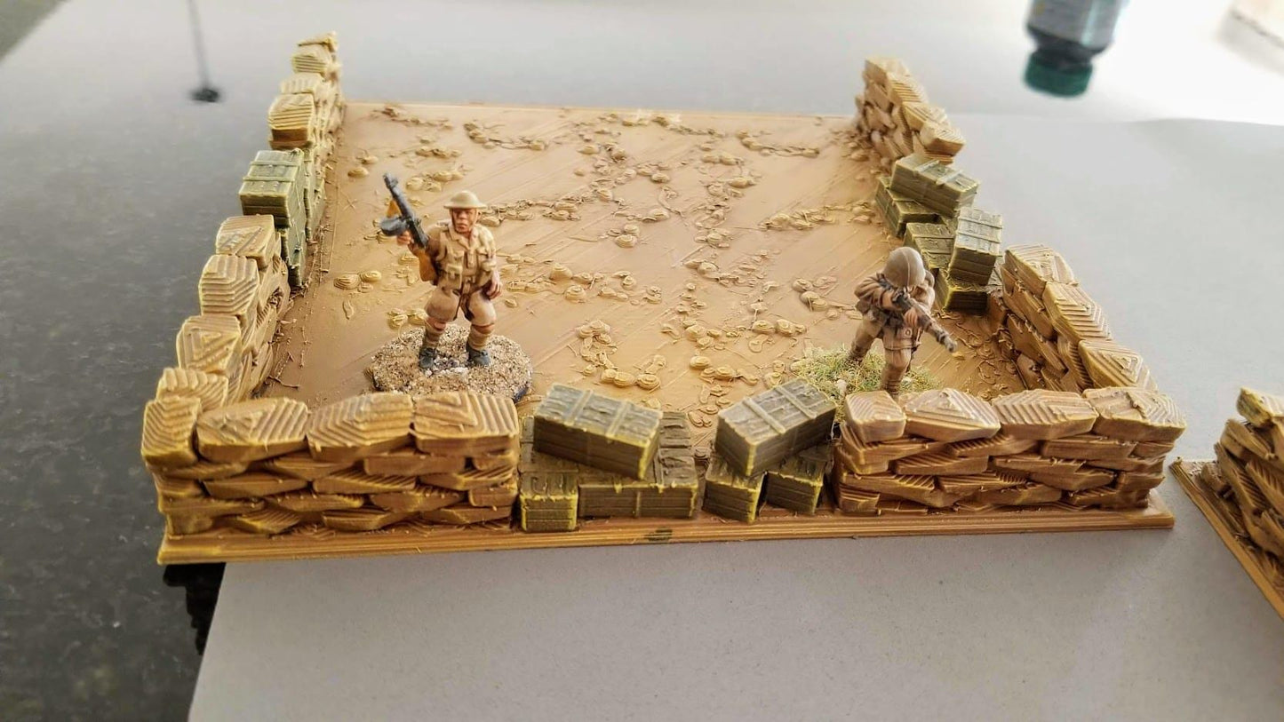 Wargaming Terrain  Italian Defensive Position (3) | 3D Printed Miniatures in 1:56 Scale Various Scales