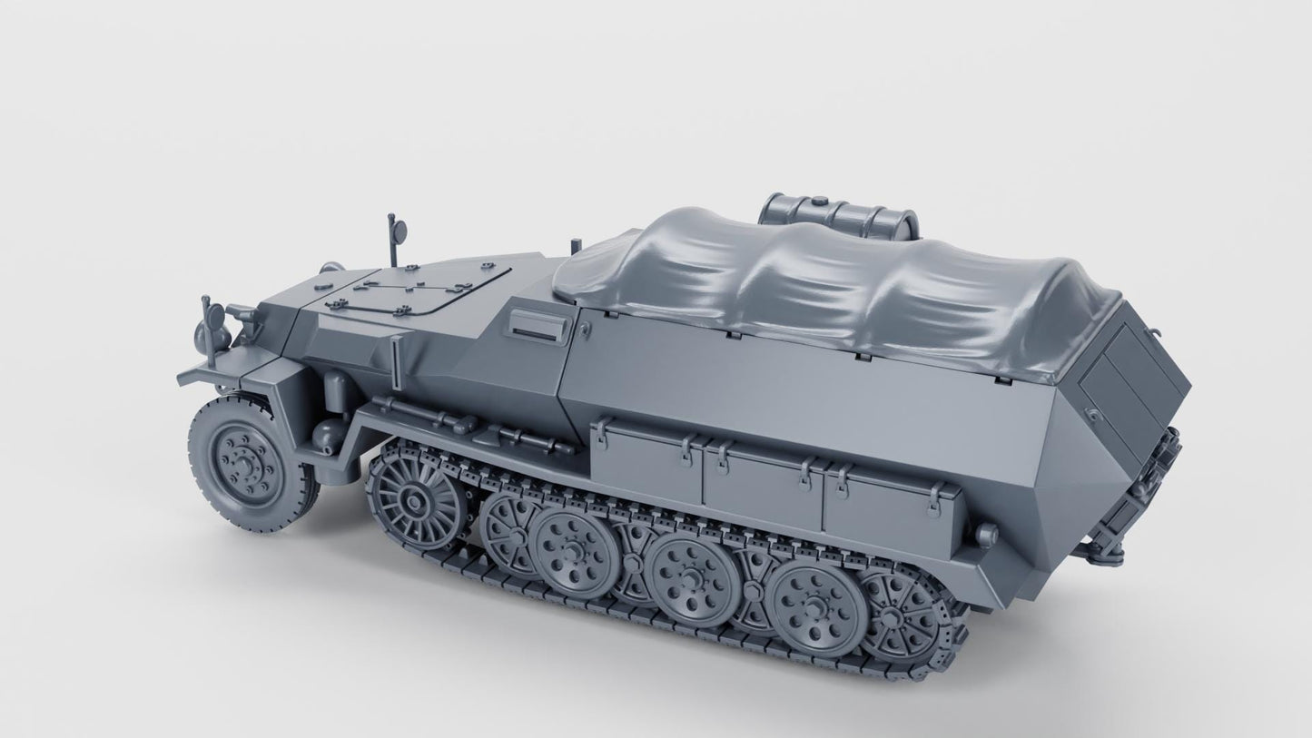 Sd.Kfz.251_8 Krankenpanzerwagen (Ambulance) (Germany, WW2)  – 3D Printed WWII Model – 28mm / 1:56 Scale for BA & Tabletop Wargames