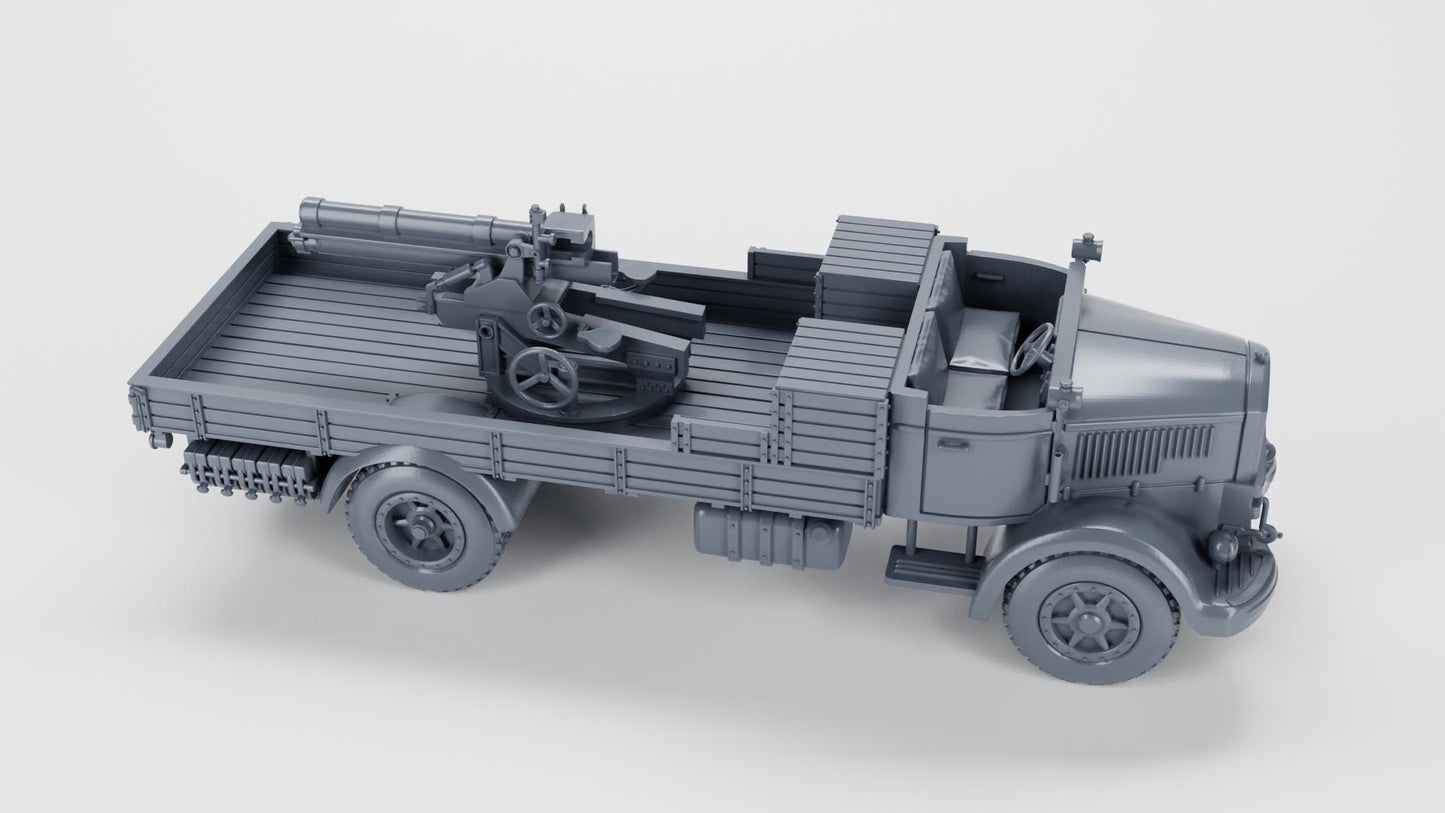 BA Battlegroup Autocannone da 100-17 su Lancia 3RO (WW2 Italy ) 3D Printed Various Scales