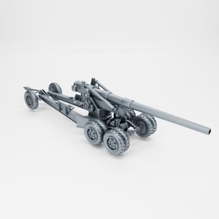 Howitzer 8-inches long Tom USA – 3D Printed Resin Miniature | Highly Detailed WWII Vehicle | Multiple Scales (1/72, 1/56, 1/48, 1/35)