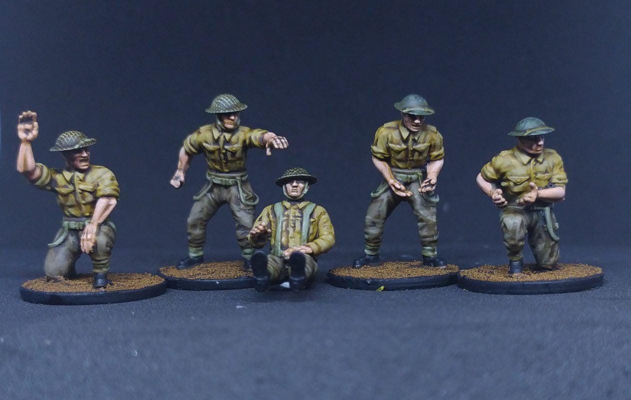 British Commonwealth generic artillery crew (5) | 3D Printed Miniatures in 1:56 Scale Various Scales