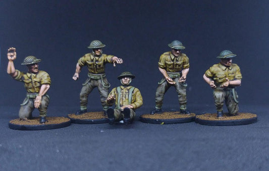 British Commonwealth generic artillery crew (5) | 3D Printed Miniatures in 1:56 Scale Various Scales