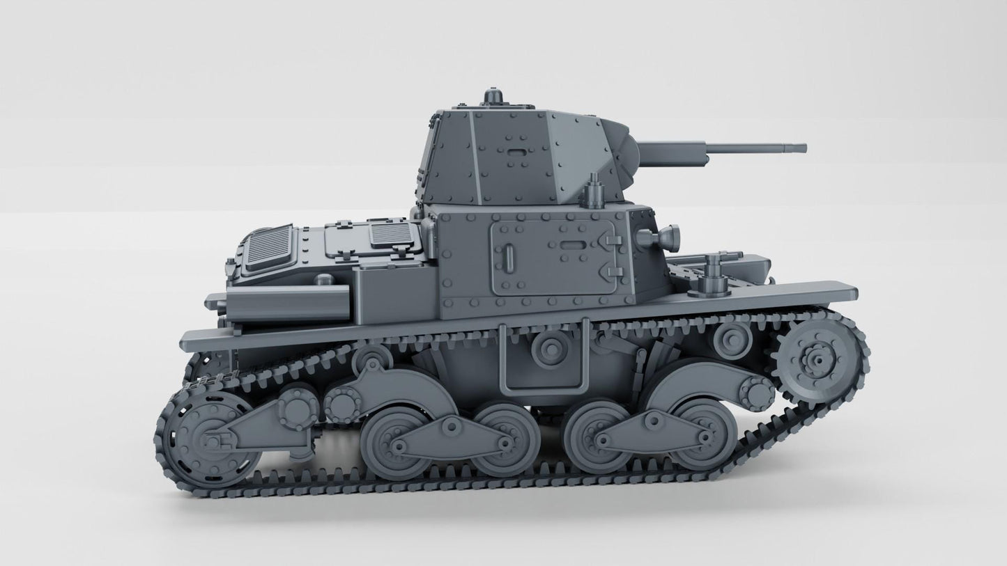 Italian L6-40 Light Tank Miniature: 3D Printed Resin Model