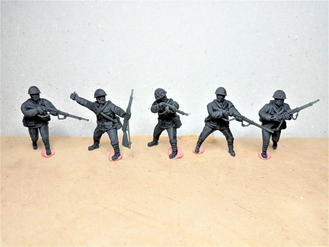 Imperial japan riflemen (5)  | 3D Printed Miniatures in 1:56 Scale Various Scales