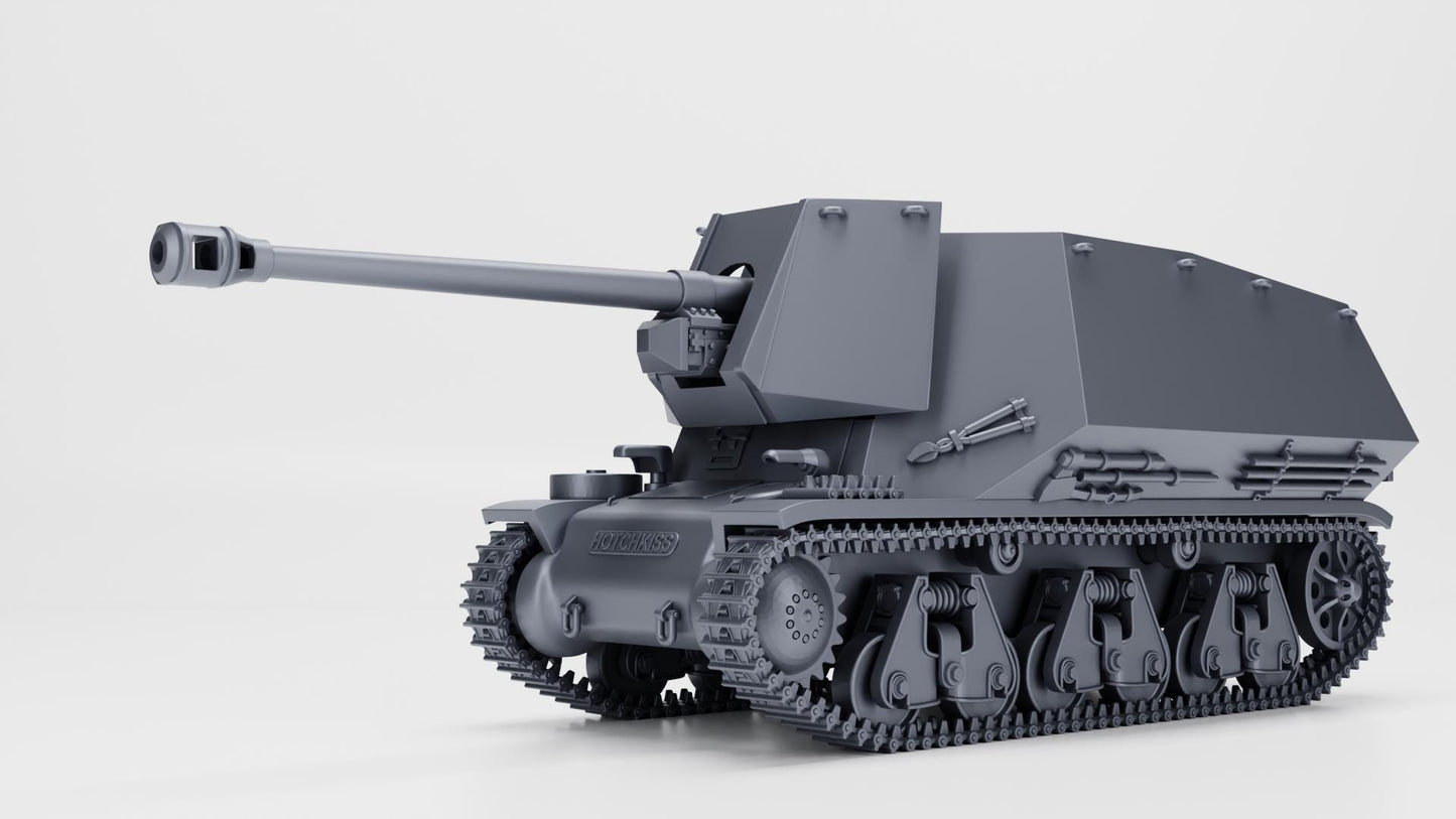 3D Printed German PaK 40 Tank Destroyer, WW2 Miniature (1:56 Scale)
