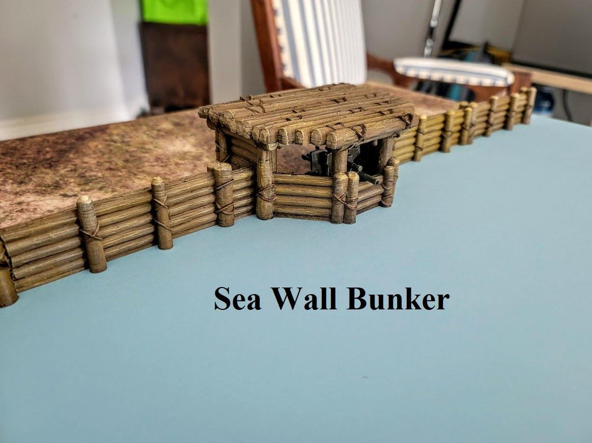 Wargaming Terrain Earthworks Trenches Bunkers Sea Wall| 3D Printed Miniatures in 1:56 Scale Various Scales