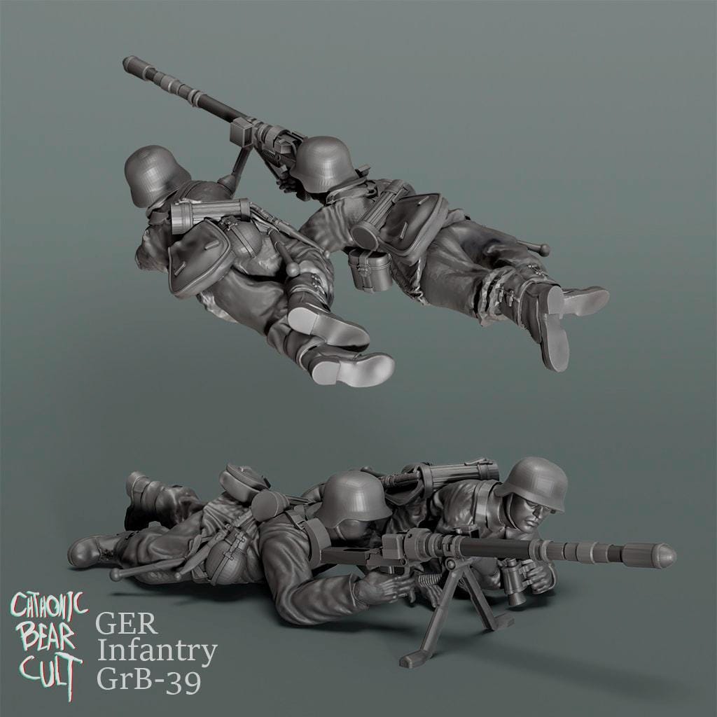 28mm WW2 German Engineers: 3D Printed Resin Miniatures