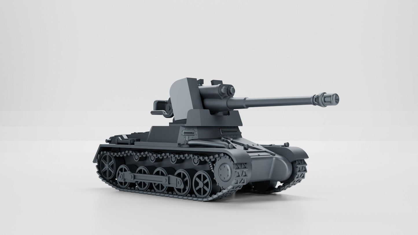 BA Battlegroup Panzerjager 1B Mitt 75mm Stuk (WW2 Germany) 3D Printed Various Scales