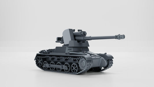 BA Battlegroup Panzerjager 1B Mitt 75mm Stuk (WW2 Germany) 3D Printed Various Scales