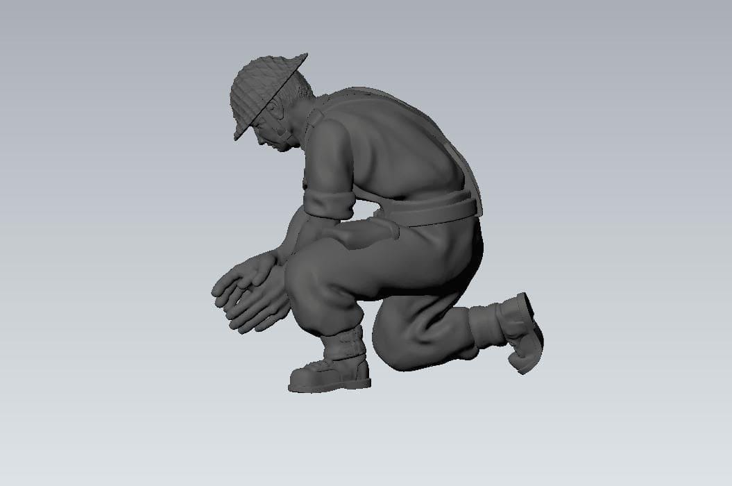 3D Printed British Mortar & Crew Miniature - 1:56 Scale