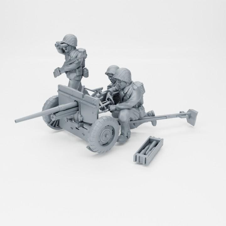 Infantry 37mm AT M3 Team | 28mm WW2 USA Infantry "Operation Torch" (8) | 3D Printed Miniatures in 1:56 Scale various Scales.