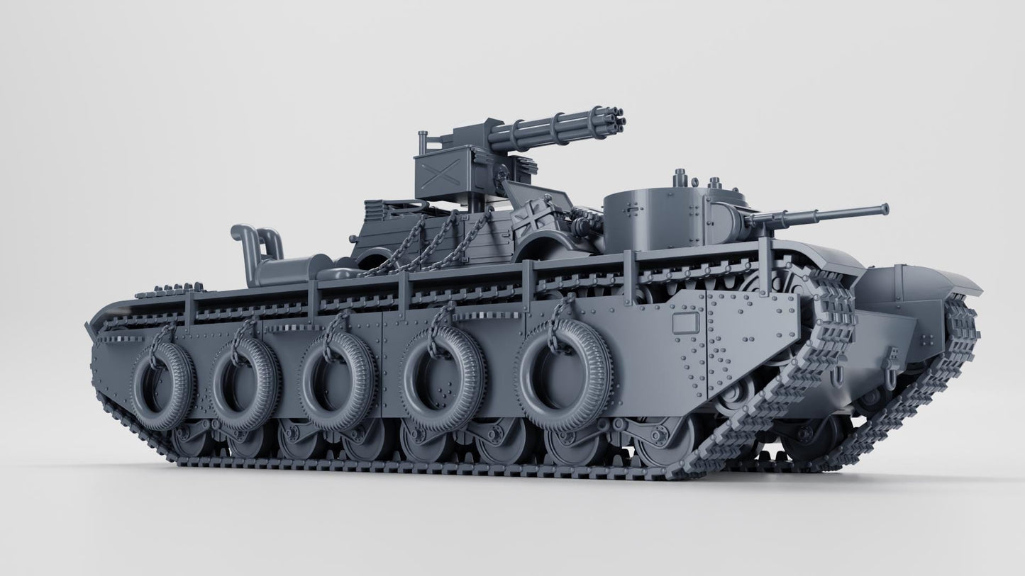 WW2 Tank T35 + Kubelwagen Car Set: 1/64 Scale Resin Model