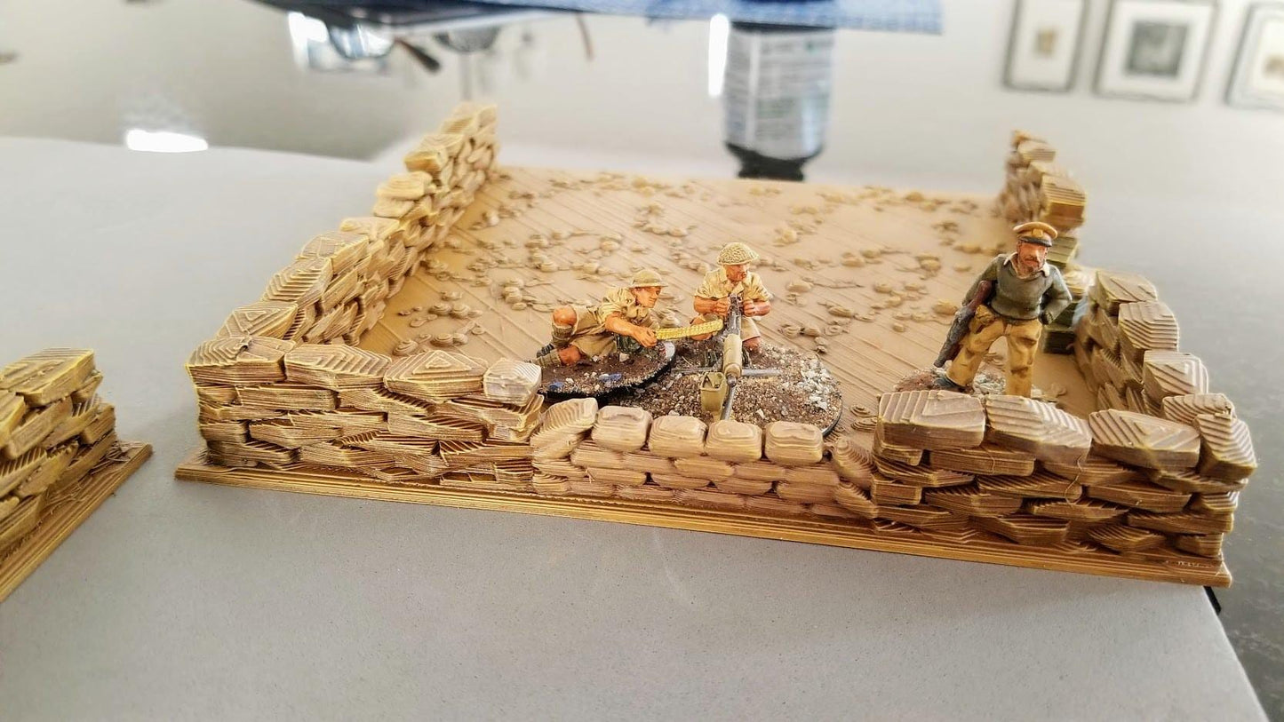 Wargaming Terrain  Italian Defensive Position (3) | 3D Printed Miniatures in 1:56 Scale Various Scales