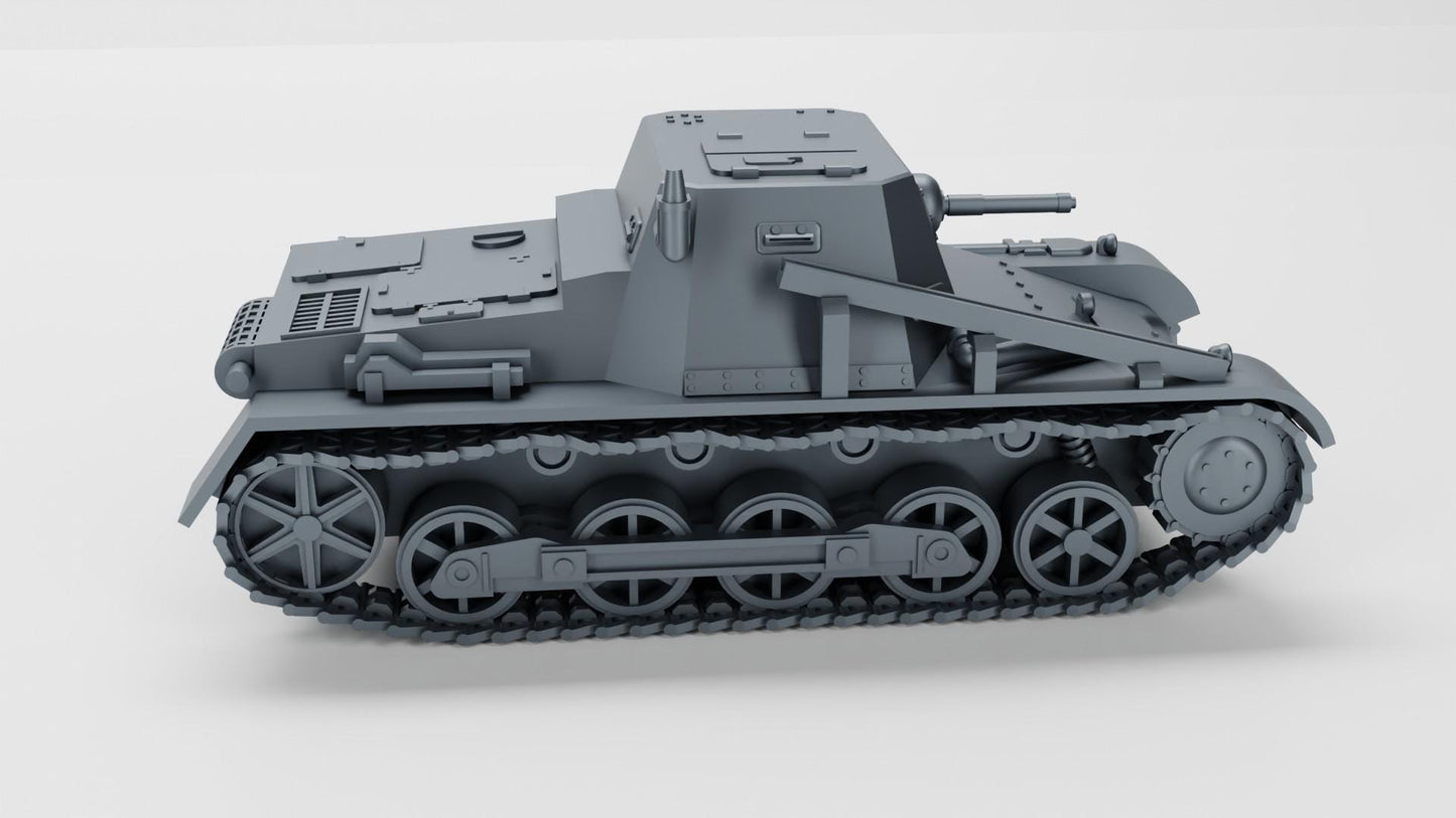 3D Printed Panzer I ausf B - Early War German Tank Miniature