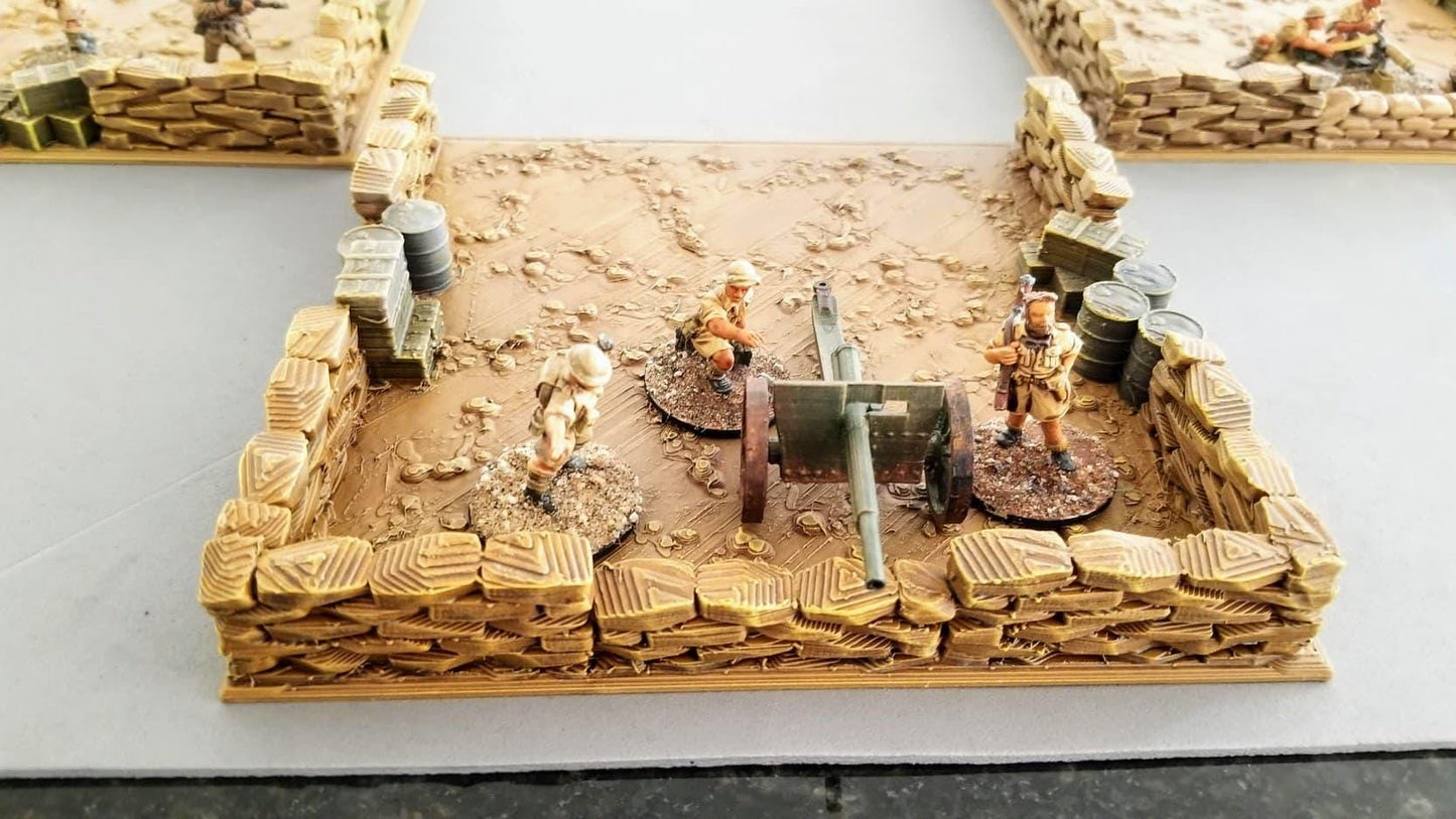 Wargaming Terrain  Italian Defensive Position (3) | 3D Printed Miniatures in 1:56 Scale Various Scales