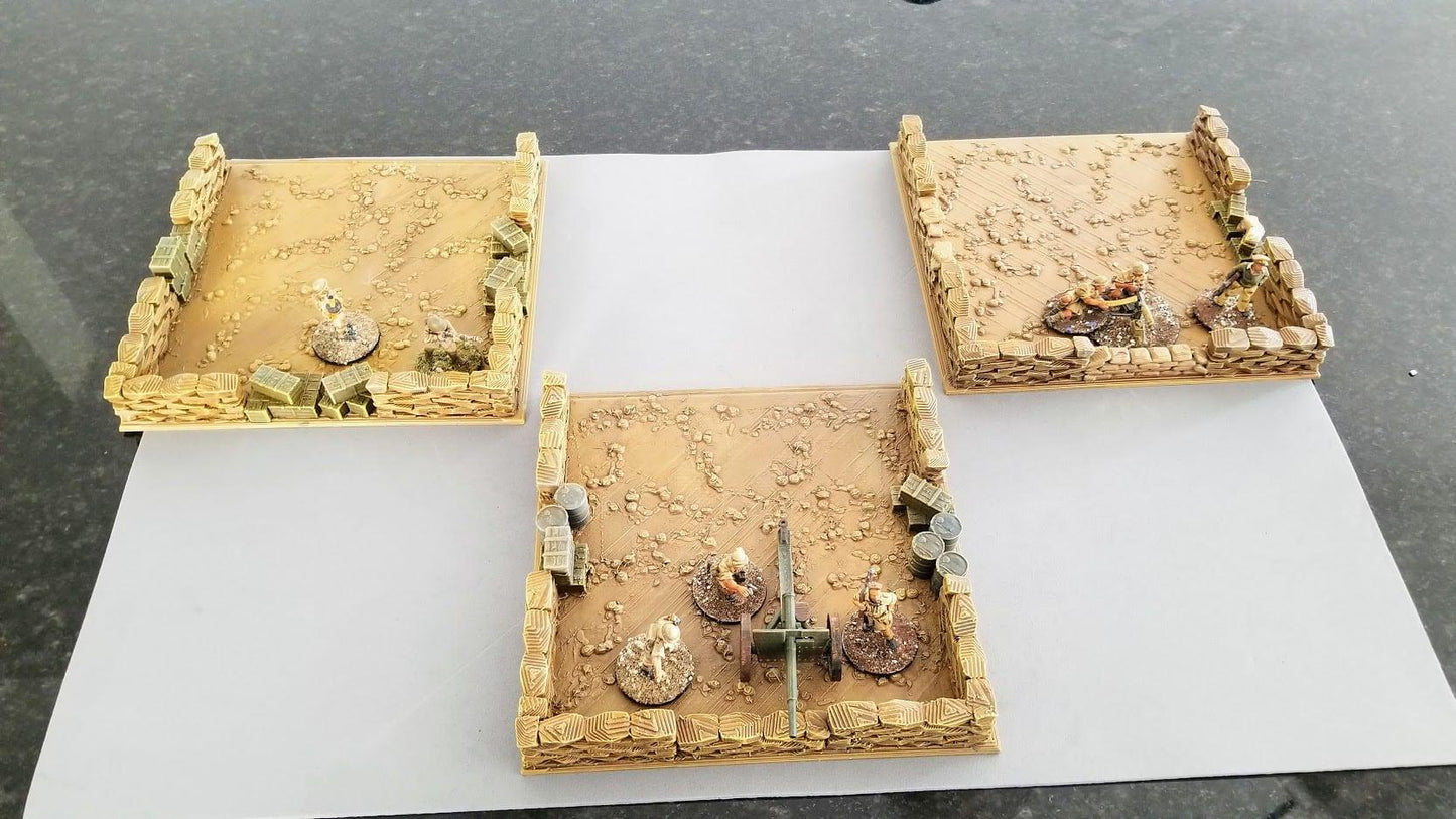 Wargaming Terrain  Italian Defensive Position (3) | 3D Printed Miniatures in 1:56 Scale Various Scales
