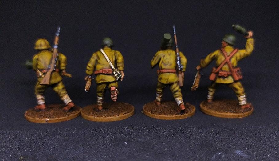 Imperial  Japanese Demolition Team (5) Flamethrower  | 3D Printed Miniatures in 1:56 Scale Various Scales