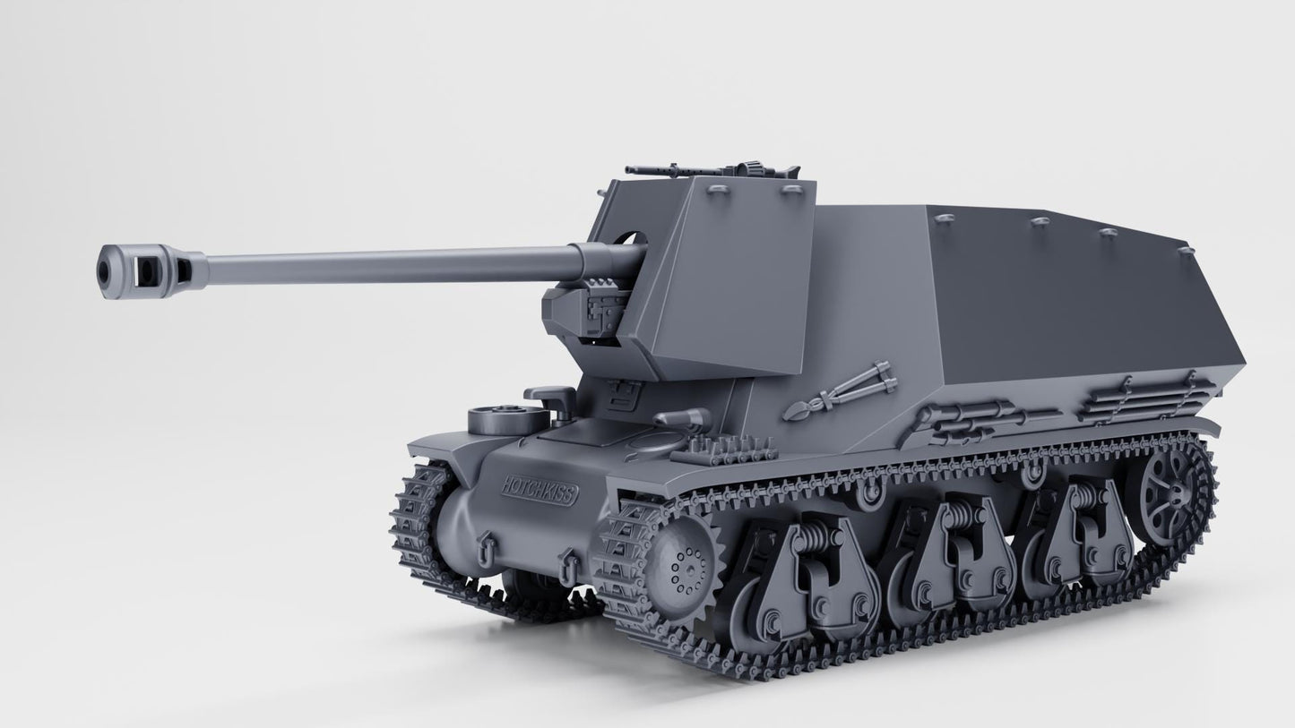 3D Printed German PaK 40 Tank Destroyer, WW2 Miniature (1:56 Scale)